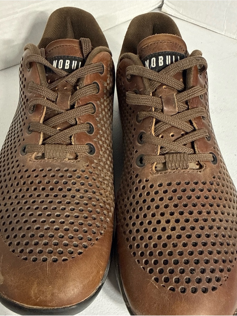 NOBULL Brown Perforated Leather Trainer - Picture 5 of 15